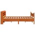 Estructura cama con cabecero madera pino marrón cera 140x200