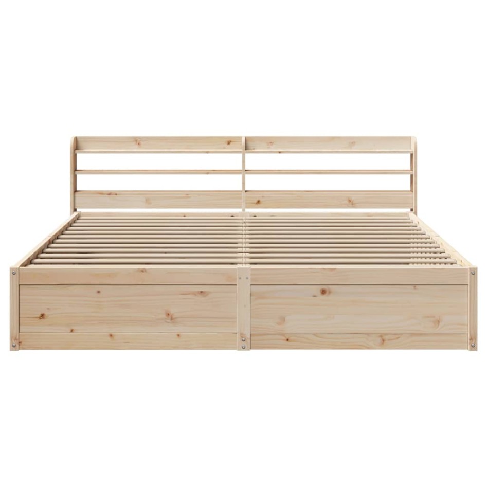 Estructura de cama con cabecero madera maciza de pino