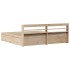 Estructura de cama con cabecero madera maciza de pino