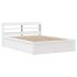 Estructura de cama con cabecero madera pino blanco 140x200