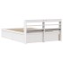 Estructura de cama con cabecero madera pino blanco 140x200