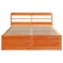 Estructura cama con cabecero madera pino marrón cera 120x190