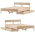 Estructura de cama sin colchón madera maciza de pino 140x190