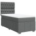 Cama box spring con colchón tela gris oscuro 80x200