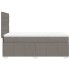Cama box spring con colchón tela gris taupe 90x190
