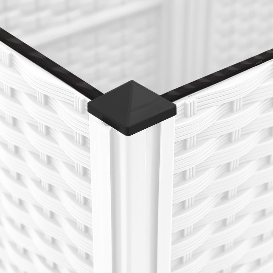 Jardinera con enrejado PP blanco 120x40x136