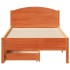 Cama sin colchón madera maciza de pino marrón cera 100x200