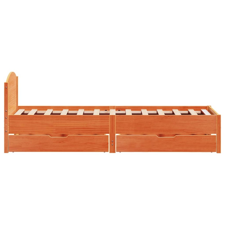 Estructura de cama sin colchón madera maciza marrón 90x190