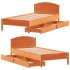 Estructura de cama sin colchón madera maciza marrón 90x190