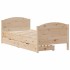 Estructura de cama sin colchón madera maciza pino 75x190