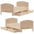 Estructura de cama sin colchón madera maciza pino 75x190