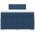 Cama box spring con colchón tela azul 120x190