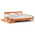Cama sin colchón madera maciza de pino marrón cera 180x200