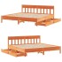 Cama sin colchón madera maciza de pino marrón cera 180x200
