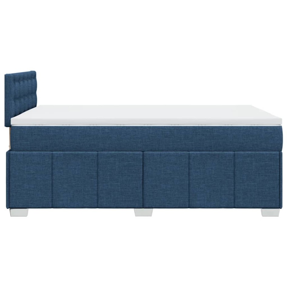Cama box spring con colchón tela azul 120x190