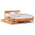 Cama sin colchón madera maciza de pino marrón cera 120x200