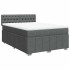 Cama box spring con colchón tela gris oscuro 140x200