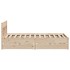 Estructura de cama sin colchón madera maciza de pino 120x190