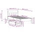 Estructura de cama sin colchón madera maciza pino 75x190