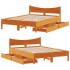 Estructura cama con cajones madera pino marrón cera 160x200