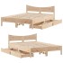 Estructura de cama con cojines madera maciza de pino 140x190