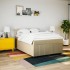 Cama box spring con colchón tela color crema 140x200