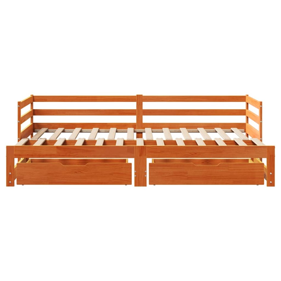 Sofá cama nido con cajones madera maciza de pino 90x190