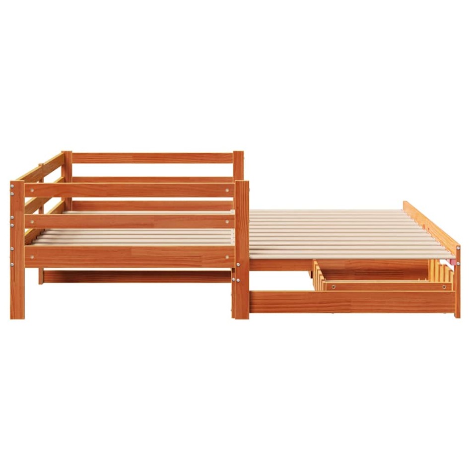 Sofá cama nido con cajones madera maciza de pino 90x190