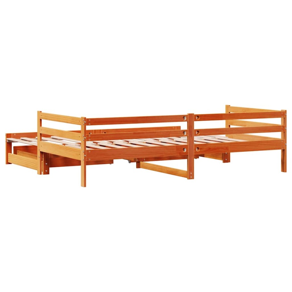 Sofá cama nido con cajones madera maciza de pino 90x190