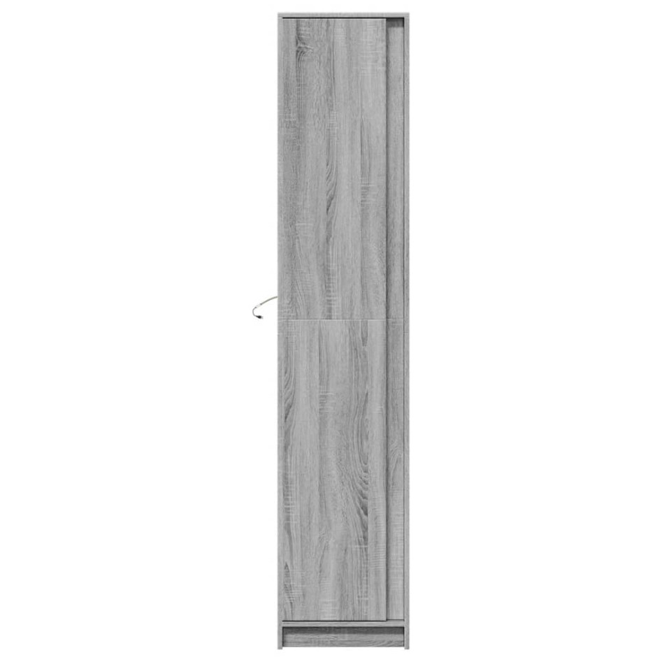 Aparador con LED madera ingeniería gris Sonoma 41,5x32,5x200