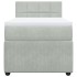 Cama box spring con colchón terciopelo gris claro 90x190