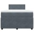 Cama box spring con colchón terciopelo gris oscuro 120x190