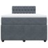 Cama box spring con colchón terciopelo gris oscuro 120x190