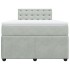 Cama box spring con colchón terciopelo gris claro 120x190