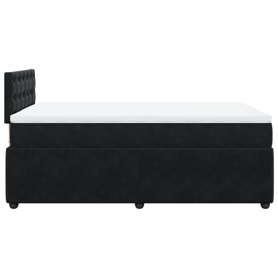Cama box spring con colchón terciopelo negro 120x190
