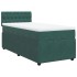Cama box spring con colchón terciopelo verde oscuro 90x200