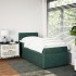 Cama box spring con colchón terciopelo verde oscuro 90x200