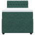 Cama box spring con colchón terciopelo verde oscuro 90x200