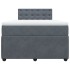 Cama box spring con colchón terciopelo gris oscuro 120x200