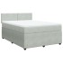 Cama box spring con colchón terciopelo gris claro 140x190