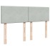 Cama box spring con colchón terciopelo gris claro 140x190