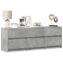 Mueble de TV LED madera ingeniería gris hormigón 140x34x50