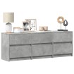 Mueble de TV LED madera ingeniería gris hormigón 140x34x50 cm