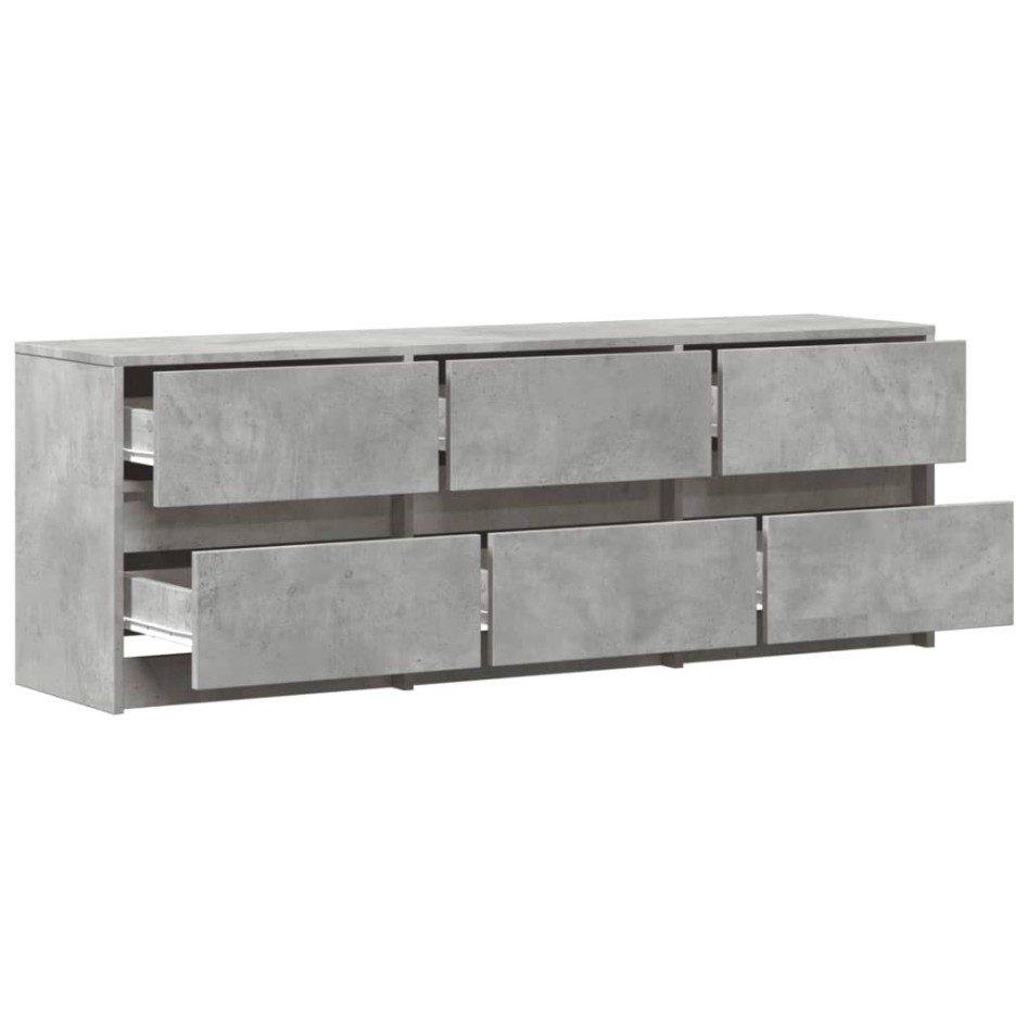 Mueble de TV LED madera ingeniería gris hormigón 140x34x50