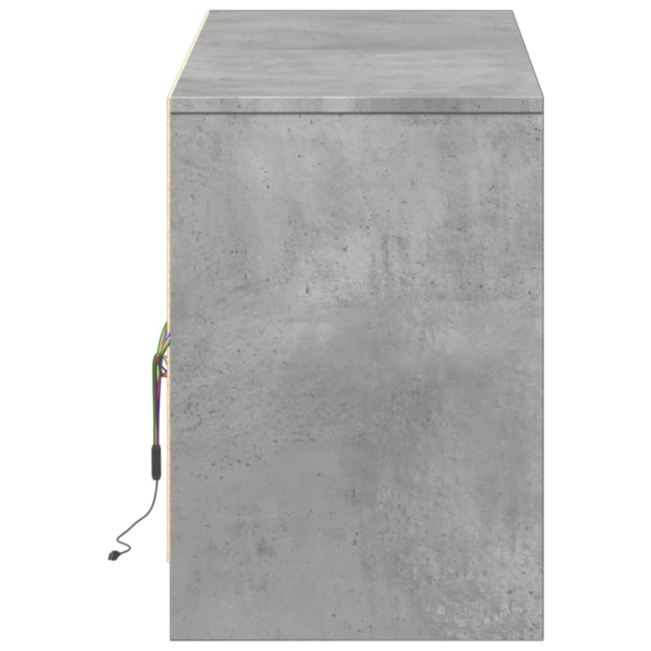 Mueble de TV LED madera ingeniería gris hormigón 140x34x50