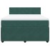 Cama box spring con colchón terciopelo verde oscuro 140x190