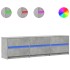 Mueble de TV LED madera ingeniería gris hormigón 180x34x50
