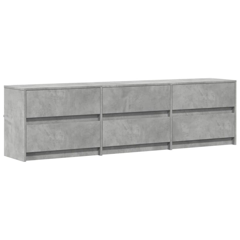 Mueble de TV LED madera ingeniería gris hormigón 180x34x50
