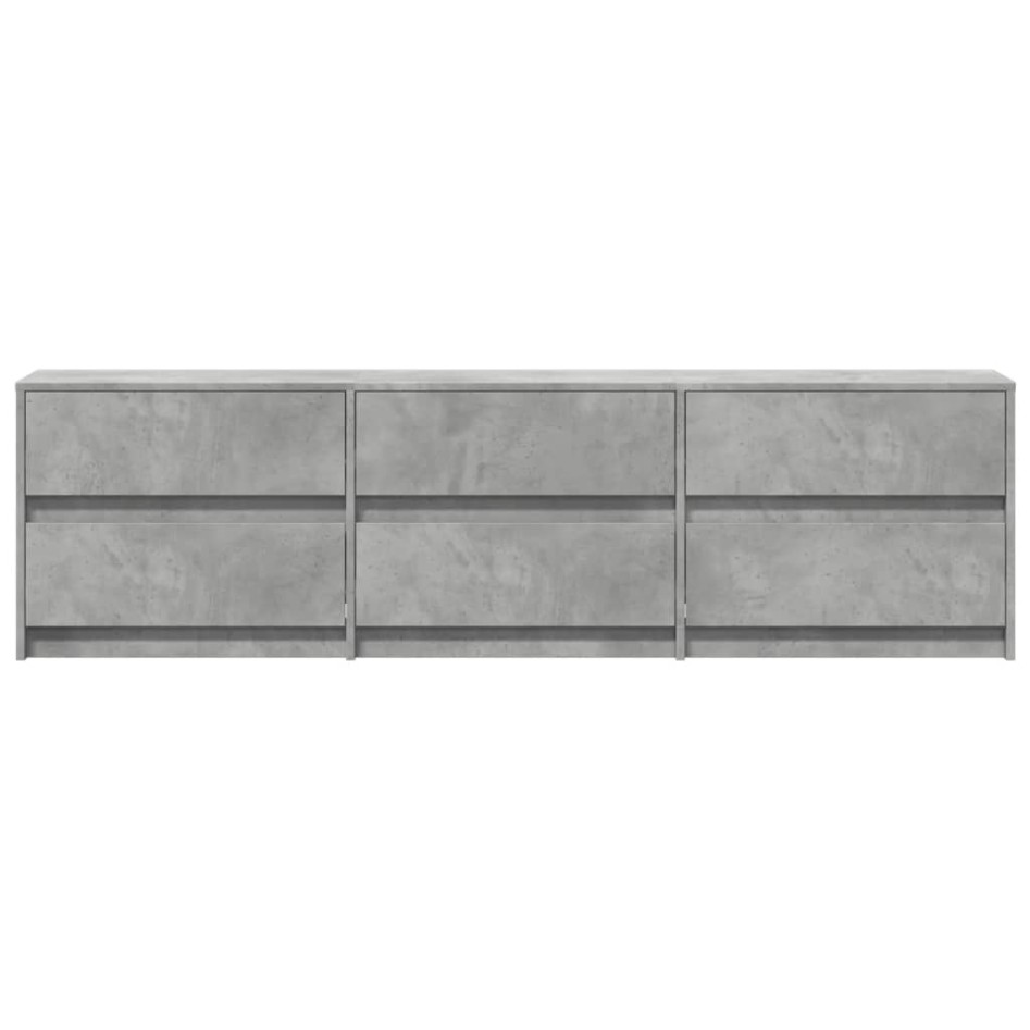 Mueble de TV LED madera ingeniería gris hormigón 180x34x50