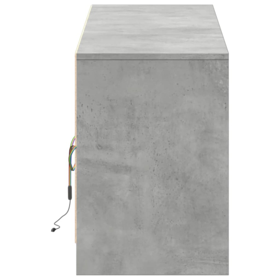 Mueble de TV LED madera ingeniería gris hormigón 180x34x50